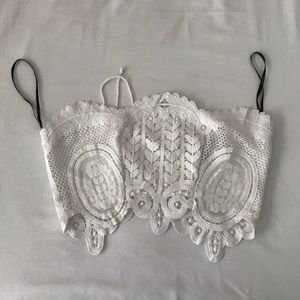 White lace crop top